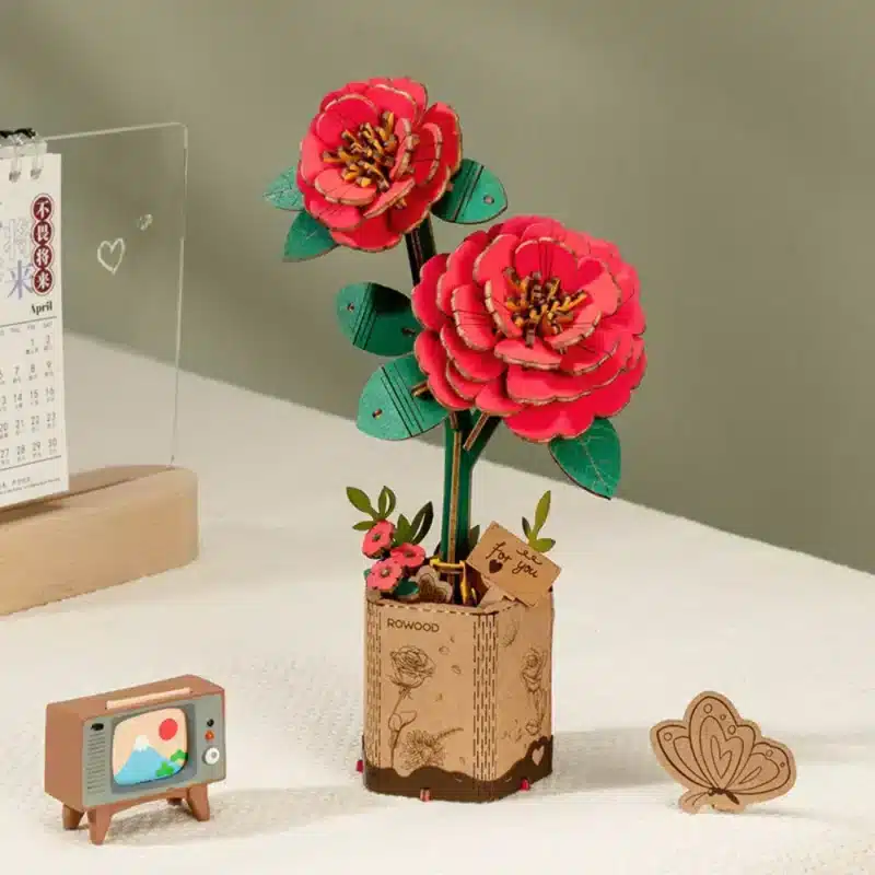 rowood Деревянный Конструктор 3d Модель red carnation (5)